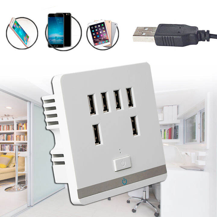 3-4a-6พอร์ต-usb-ผนังชาร์จเต้าเสียบไฟฟ้า-receptacle-ซ็อกเก็ตแผ่นแผงสวิทช์