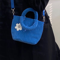 2022 Fashion Minority Corduroy Plush Messenger Bag South Korea New Cute Plush Handbag Tote Bag Trend