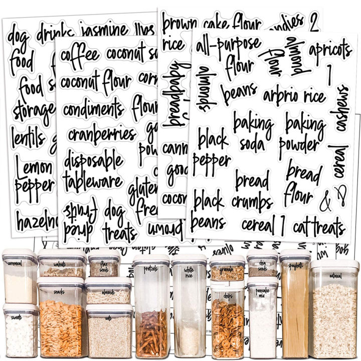 170pcs-transparent-stickers-self-adhesive-containers-kitchen-bottles-tags-jars-home-printed-label