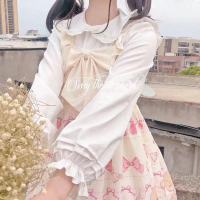 Spot parcel post2023 Autumn Sweet Japanese JK Doll Collar Long Sleeve Shirt Lolita Inner Lantern Sleeve Student Loose Base