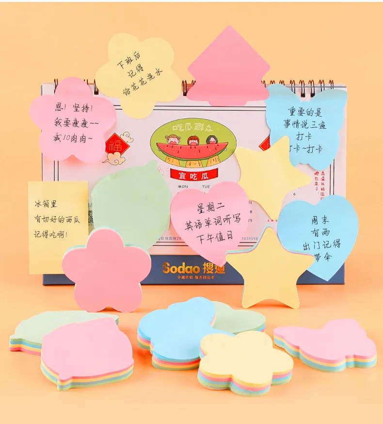 Heart Sticky Notes, Notes Heart Notepad, Shapes Post Note Pads