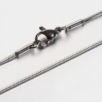 6pcs 304 Stainless Steel Snake Chain Necklaces with Lobster Clasps Stainless Steel Color 15.7 inch(39.9cm) 0.9mm