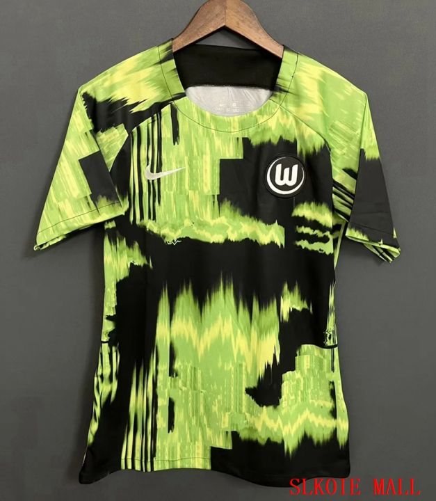 wolfsburg-pre-match-เสื้อซ้อมกีฬา23-24คุณภาพไทยเสื้อแข่งฟุตบอลพัดลม