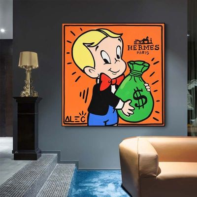อเล็กผูกขาดคนร่ำรวยเงินผ้าใบวาดภาพคนบนกำแพงโปสเตอร์ศิลปะและภาพพิมพ์ศิลปะกราฟฟิตี Zfx 0717