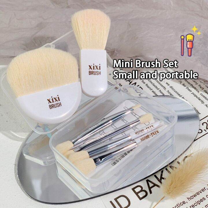 6pcs-mini-cute-portable-set-brush-pocket-cosmetic-brushes-loose-powder-eyeshadow-highlighter-blush-soft-brushes-full-makeup-kits-makeup-brushes-sets