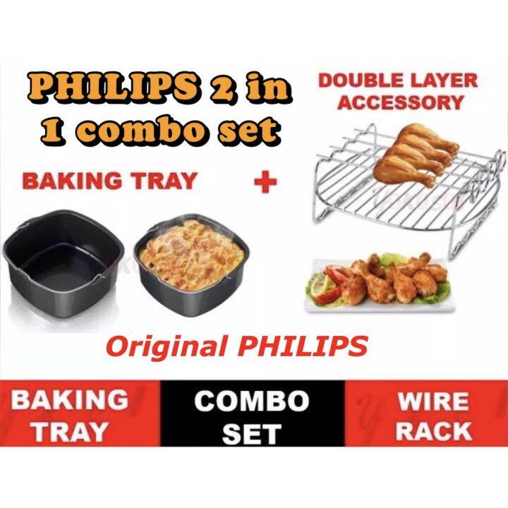 AirFryer Original PHILIPS air fryer 2 in 1 baking tray double layer