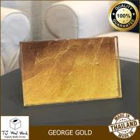 MODERN ACRYLIC SERVING TRAY GEORGE GOLD COLOR ถาดอะคริลิค สีทอง เคลือบอะคริลิค ถาดเสิร์ฟ ถาดเสริฟ ทรงสี่เหลี่ยมผืนผ้า ถาดใส่ของ ขนาด 30X19X2.4CM