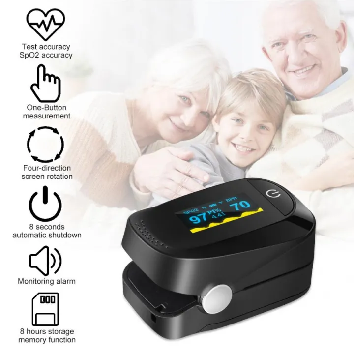 Screen Fingertip Pulse Oximeter Oximetry Blood Oxygen Saturation ...