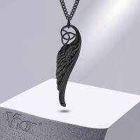 Vnox Viking Knot Necklaces for Men Women  Angel Devil Wing Pendant with 3mm Cuban Chain  Celtic Nordic Almut Collar Jewelry Fashion Chain Necklaces