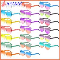 HESUOI ตลกๆ สีลูกอมสี สีสันสดใส เลนส์ไล่ระดับสี แว่นกันแดดสำหรับงานเลี้ยง แว่นตากันแดดรูปหัวใจ ที่บังแดด แว่นตารูปหัวใจ