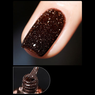 💖【Lowest price】MH 7.5ml Glitter GEL NAIL polish soak off UV LED เจลเคลือบเงาเล็บ Art manicures