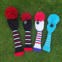 Colorful Golf Headcovers Set Pompom Knited Cute Puppy Embroidery Driver FW UT Adjustable Numbers Head Covers