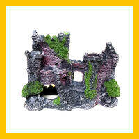 เรซิน ปราสาทสีดำ ตกแต่งตู้ปลา ของเล่นตู้ปลา Black castle Fish Aquarium Decoration