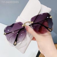 ▩◐❆ Square Sunglasses Woman Fashion Rimless Gradient Sun Glasses Brand Designer Ladies Frameless Gradient Mirror Shades Eyeglasses