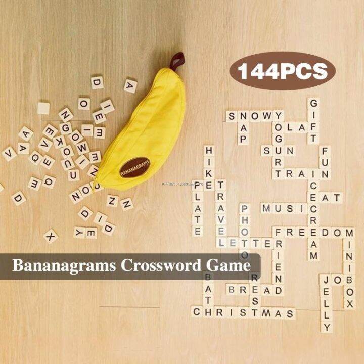 144pcs/set Bananagrams Game Alphabet Letter Words Spelling Board