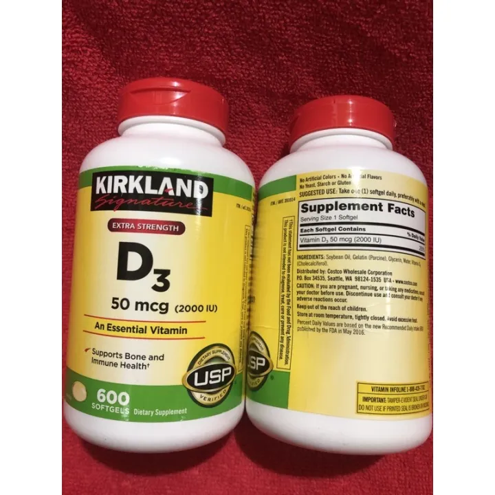 hot kirkland vitamin D3 2000 iu 600 softgels Lazada PH