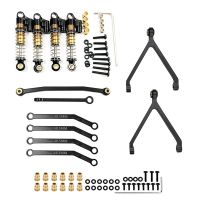 For FMS FCX24 Metal Chassis Linkage Steering Link Shock Absorbers Set 1/24 RC Crawler Car Upgrades Parts Accessories