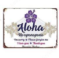 Aloha Hooponopono โลหะคาเฟ่บาร์ผับศิลปะการตกแต่งผนังเบียร์โปสเตอร์ดีบุกนิ้วย้อนยุค