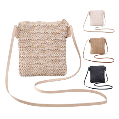 Boho Chic Shoulder Bag Trendy Woven Clutch Soft Straw Handbag Summer Beach Shoulder Bag Womens Mini Handbag