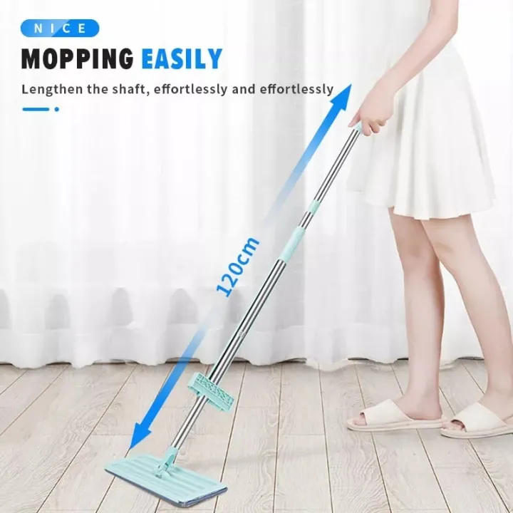 Penyapu Mop Lantai Microfiber Retractable Mop Broom Self Wring Wringing ...
