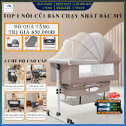 Nôi cũi cho bé cao cấp, chất liệu an toàn dễ dàng gấp gọn