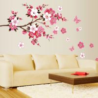 holesale beautiful sakura Wall Stickers living bedroom decorations 739. diy flowers pvc home decals mural arts poster Wall Stickers  Decals