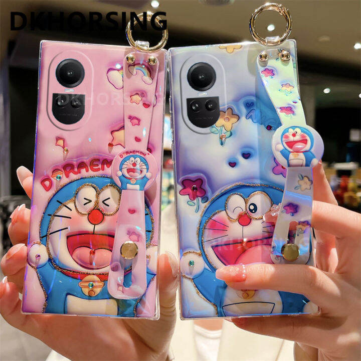 dkhorsing-เคสโทรศัพท์รูปการ์ตูน3d-ใหม่สำหรับ-oppo-reno-10-reno-10-pro-reno-10-pro-เคสลายโดราเอมอนน่ารัก-oppo-reno-10-5g-2023เคสนิ่มประดับพลอยเทียมบลูเรย์-oppo-reno-10pro-บวก5g-พร้อมสายรัดข้อมือ