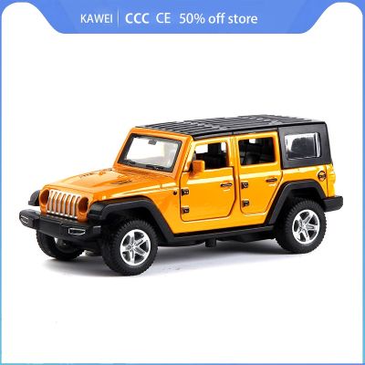 1:36 JEEPS Wrangler Alloy Car Model Simulation Off-road Toy Vehicle Decoration Ornaments Pull Back Toys Car Kids Collect Gifts