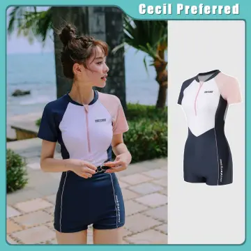 Shop Short Sleeve Swimsuit Sunscreen Korean Style with great discounts and  prices online - Jan 2024