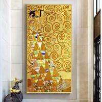 โปสเตอร์บนผ้าใบผู้หญิง KDXAOBEI และภาพพิมพ์ศิลปิน Gustav Klimt รูปภาพศิลปะผนังสำหรับห้องนั่งเล่นการตกแต่งบ้าน30X60ซม. (12x24in) ไร้กรอบ