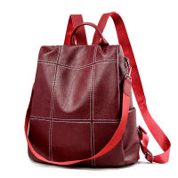 Women Bagpack Soft Pu Leather Fashion Backpack School Bags for Teenage Girls Double Shoulder Travel bag Pack Sac A Dos Softback
