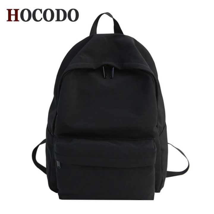 2021hocodo-large-capacity-women-waterproof-nylon-backpack-solid-color-schoolbags-fashion-female-backpack-laptop-shoulder-bags-travel