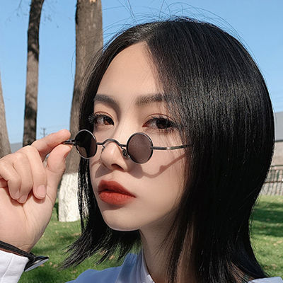 Lady Fashion Small Frame Metal Sunglasses Men Retro Hip Hop Mini Round Frame Glasses Harajuku Personality Women Eyewear