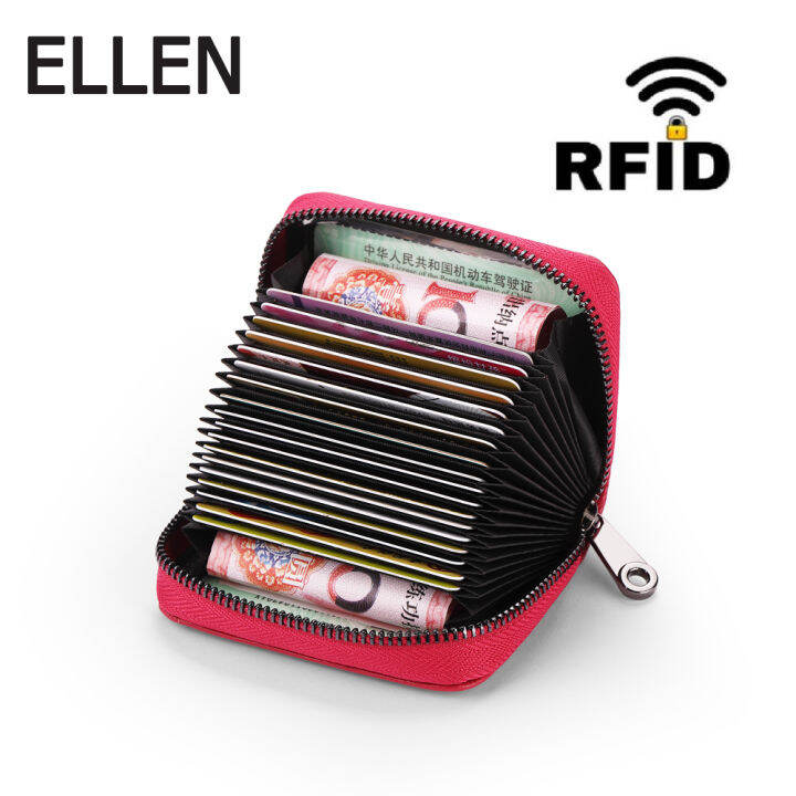 ELLEN Fantasia Genuine Leather RFID Antimagnetic Card Case, Card Holder ...