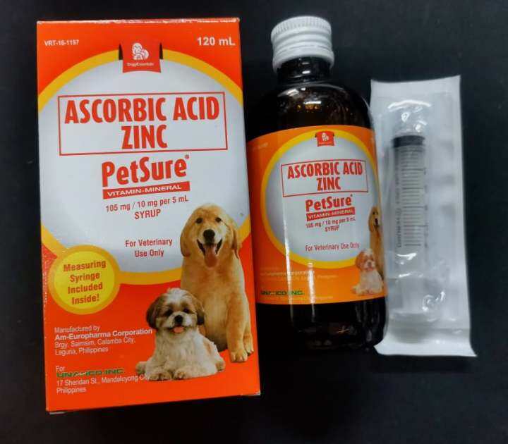 PetSure Vitamin Mineral Syrup for Dogs (Ascorbic Acid Zinc) 120ml