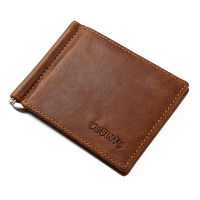 GUBINTU Vintage Mini Men S Genuine Leather Money Clip Wallet With Metal Clamp Small Purse Cash Holder Slim 6 Card Slots For Man