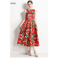 Sleeveless High Waist Dress 3D Cutting Waist A- line Dress