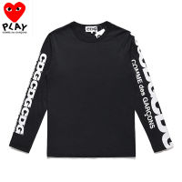 Comme Des Garcons เสื้อผ้าเสื้อยืดสตรีผู้ชายผ้าฝ้ายแท้,เสื้อผ้านิ่มแฟชั่นโปโลแขนยาวทรงหลวมเรียบง่าย