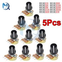 5Pcs WH148 3Pin 1K 2K 5K 10K 20K 50K 100K 500K 1M Ohm  Potentiometer Resistor Linear Taper Rotary Potentiometer Resistance + Cap