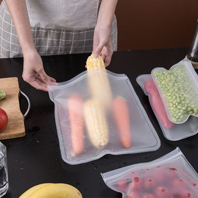 Reusable Silicone Food Preservation Bags Storage Bags Freezer Bags Leak-proof Self-sealing Bags Fruit Vegetable Meat Storagebags
