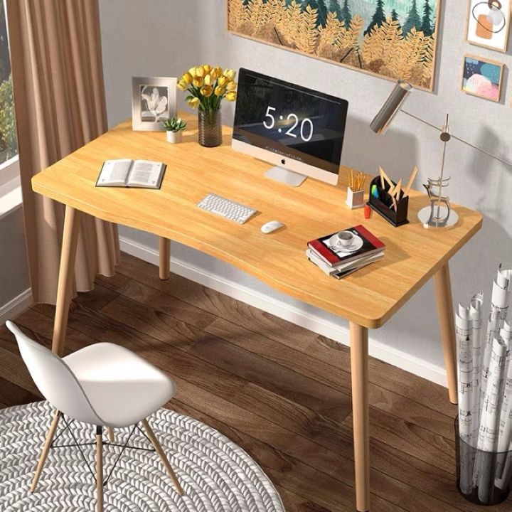 โต๊ะทำงานไม้-ขาไม้-ขอบมน-โต๊ะเขียนหนังสือ-โต๊ะไม้มินิมอล