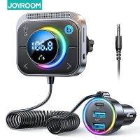 Joyroom 3 IN 1 อะแดปเตอร์ส่งสัญญาณ FM AUX บลูทูธ 3.0 พร้อมสายสปริง 1.5 ม. สําหรับรถยนต์ PD QC 3.0 FM