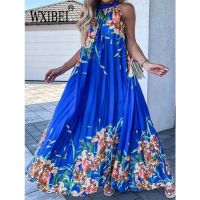 【HOT】▬✽ WXIBEI 2023 Boho Dresses Chiffion Floral Vestidos for Robe De Mujer Beach Loose FC899