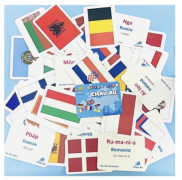 Bộ thẻ học song ngữ quốc kỳ 175 nước trên thế giới Flash card cờ các nước
