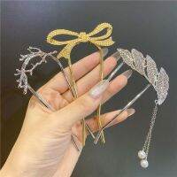 2023ใหม่แฟชั่น Bowknot U รูปร่าง Rhinestone Hairpins สำหรับผู้หญิงโลหะมุกพู่ผม Sticks Hairclip Headwear อุปกรณ์เสริมผม