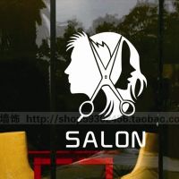 Sex Man Barber Girls Lady Hair Salon Tools Wall Sticker Hair Cutting Wall Decal Hairdressing Shop Window Decoration