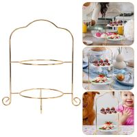 【hot】☞ Rack Fruit Tray Serving Display Plate Snack Tiered Iron Holder Dessert Metal Afternoon !