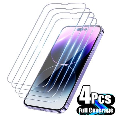 (4 Packs) Tempered Glass For Apple iPhone 6 7 8 11 12 13 14 Mini Pro MAX Plus X XR XS Screen Protector Film