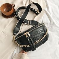 Luxury Women Leather Bag High Quality Waist Bag Thick Chain Shoulder Crossbody Chest Bag Female Belt sac Designer nd Handbag