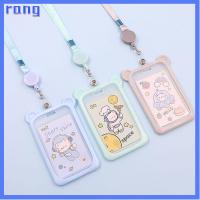 RANG 1PC ของขวัญสำหรับนักเรียน เอกลักษณ์เฉพาะตัว สายคล้องม้วนเก็บได้ เคสคลุมบัตรเครดิต ซองใส่บัตรรถเมล์ ซองใส่บัตรประชาชน ที่ใส่บัตร